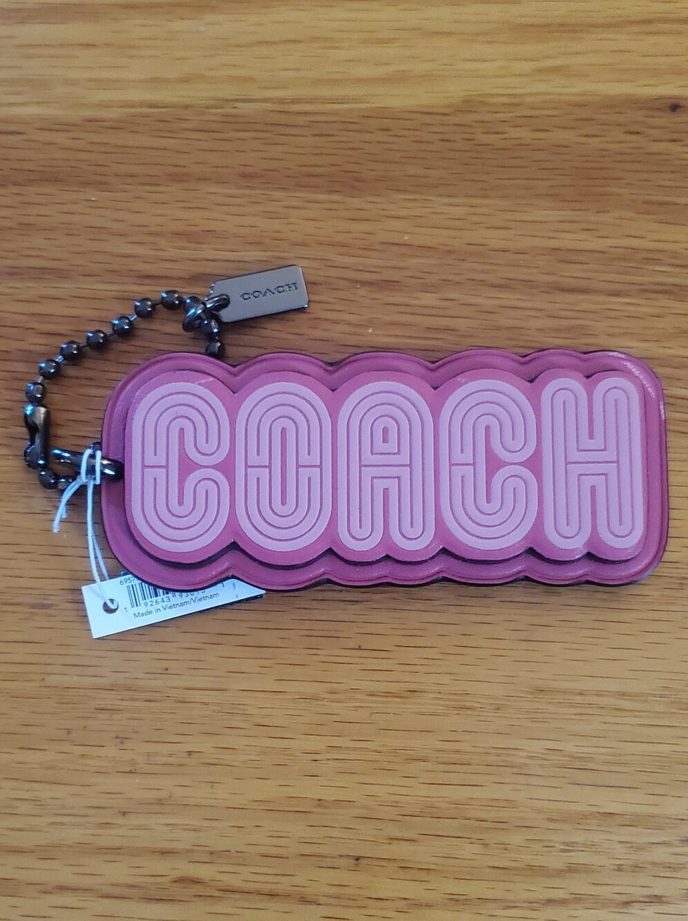 NWT Coach  Pink Keychain Purse Bag Charm New Wave